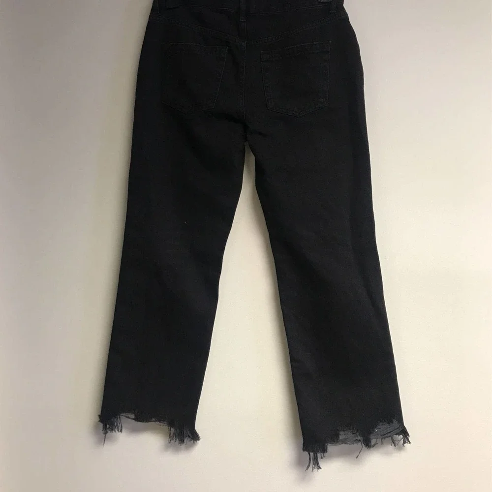 Free People Women's Size 28 Maggie Mid Rise Straight Jean, Black - Picture 4 of 5